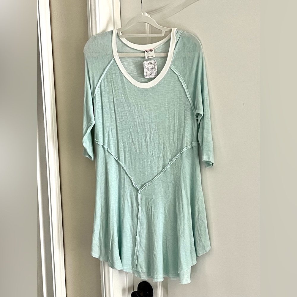 Free People Intimately Mint Green Aqua Weekend Layering Tunic Top